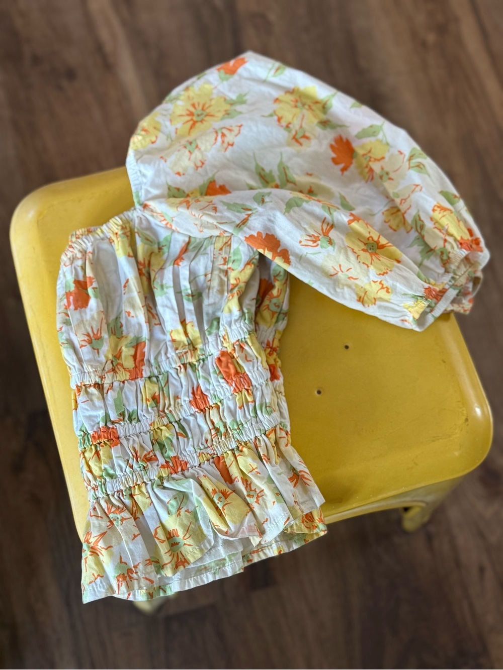 Faithfull the Brand Smocked floral top size 6